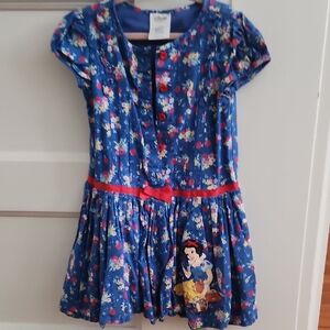 Disney Blue Floral Kids Dress with Character Design